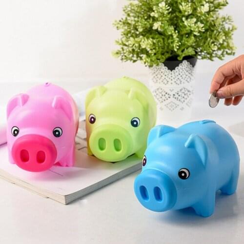 Cartoon Cute Piggy Bank Plastic Drop Coin Storage Box Piggy Bank Children Money Saving Birthday Gift Home Decor