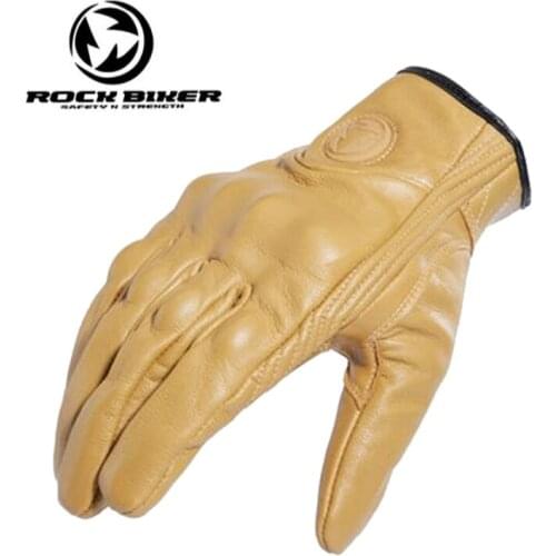 2018 New ROCK BIKER retro locomotive Leather Motorcycle Gloves sheepskin Motorbike Glove breathable Non-slip can touch screen