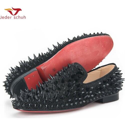 Men Loafers Fashion Casual Shoes Rivets New MenS Flat Shoes Design Italy Black Embossed Leather Men Shoes Us6-16