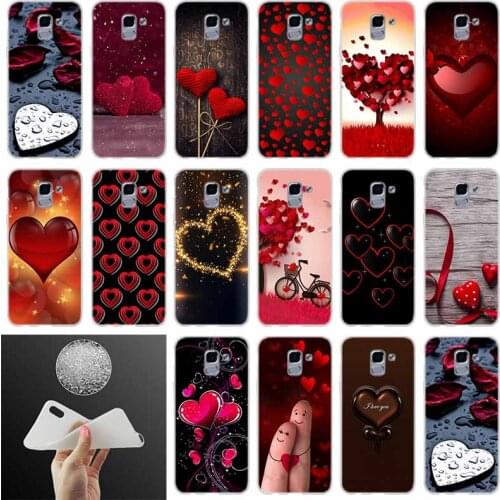 Soft silicone Phone case Cover heart FOR Coque Samsung Galaxy J6 J4 J8 J7 2018 Plus J3 J5 J7 Prime Pro 2017 2016 Casse