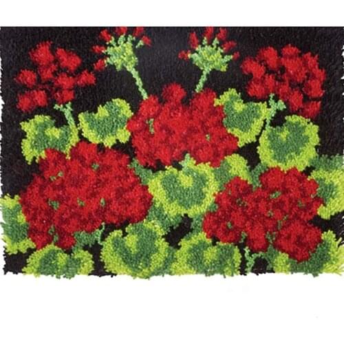 Latch hook rug kits for adults DIY Carpet embroidery set Floral Pre-Printed Canvas Pattern knotted carpet kit crochet carpet