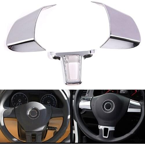 3 pieces Steering wheel decoration sequins Cover Sticker for Volkswagen VW Golf 6 MK6 Polo Jetta MK5 2009 2010 2011 Polo