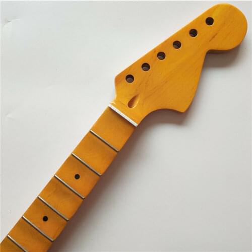 New Full scalloped Guitar Neck Replacement 24 Fret Maple ST style big headstock