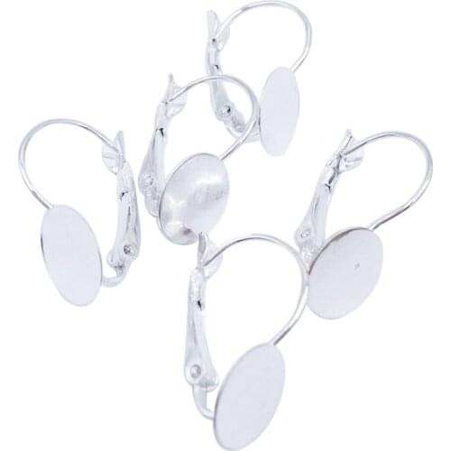 Wholesale Lot 1000picece Silver Plated 19*12mm French Leverback Earring Hooks 10mm Flat Black FEH01