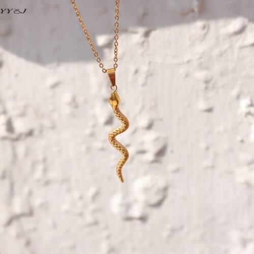 Slytherin Snake necklace for women stainless steel vintage Egypt pendant Gold gothic necklace fashion jewelry 2021