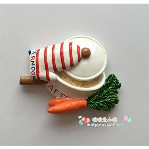 Afternoon tea resin refrigerator stickers creative three-dimensional magnetic stickers