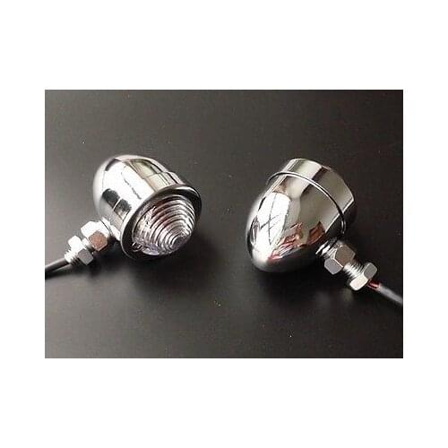 Custom CHROME BULLET TURN SIGNAL CB GS V-Star XS KZ Cafe Racer Bobber Clubman