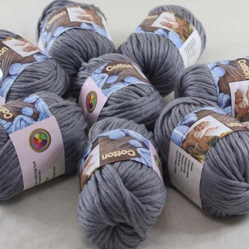 Sale 8Ball x 50g Super Soft Pure Cotton Chunky Shawl Hand Knitting Yarn Scarves Shawls 42233 Mom Gray