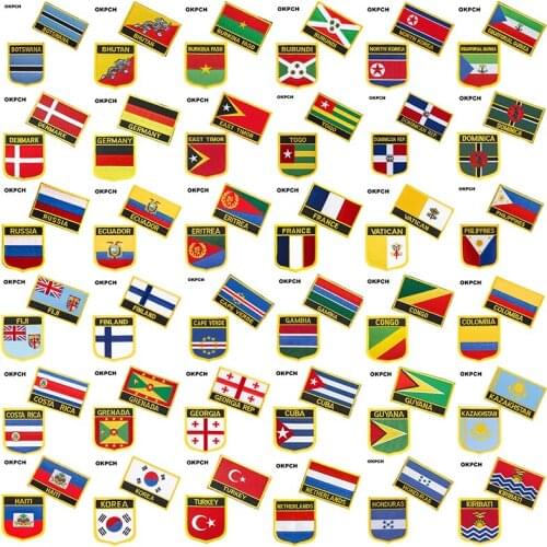 Russia Ecuador France Vatican Philippines Fiji Finland Netherlands flag patch badge Patches for Clothing DIY Decoration