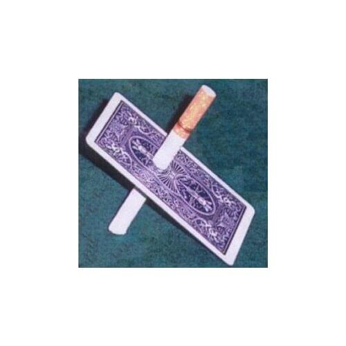 Cigarette Thru Card Magic Tricks Pen Through Card Magia Magician Stage Illusions Gimmick Props Funny