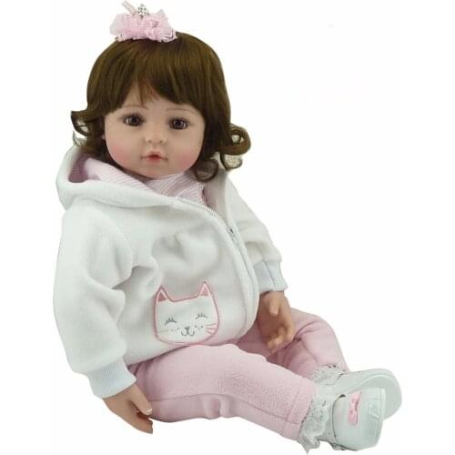 Girl toddler reborn baby silicone dolls 22" realista Bebes reborn bonecas child princess dolls toy gift handmade soft touch