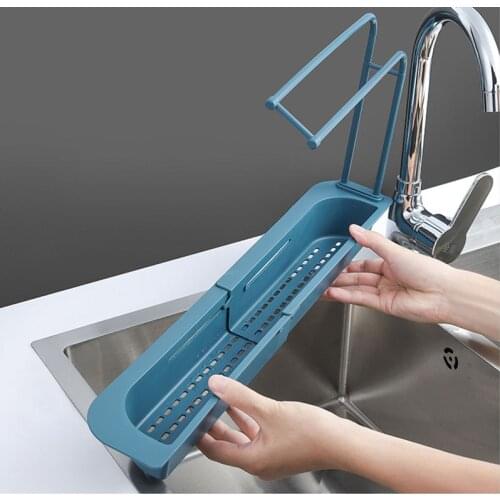 Kitchen Sink Strainer Drain Retractable Sink Stand Retractable Rack Storage Drainage Basket Sponge Soap Holder Drain Filter