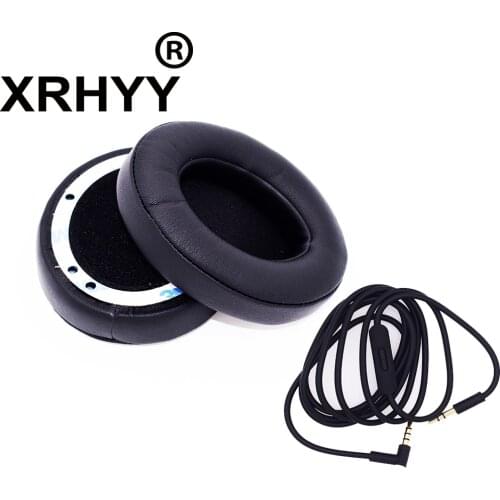 Black Replacement Ear Pad Cushion + Audio Cable Microphone Talk For Beats by dr dre Studio 2.0 Wireless Over-Ear Headphones