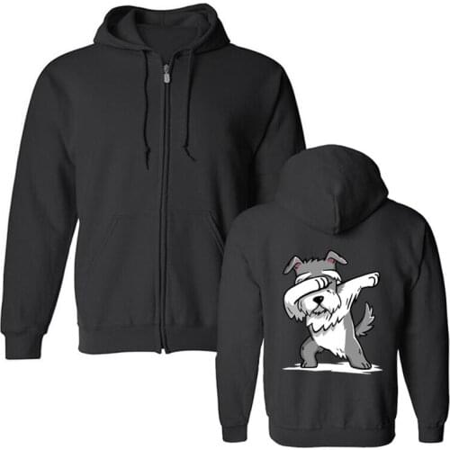 Schnauzer Cute Dabbing Hoodies Funny Dab Dance Gift Hooded Brand Cotton Men Fleece Sweatshirt Hip Hop Harajuku Streetwear