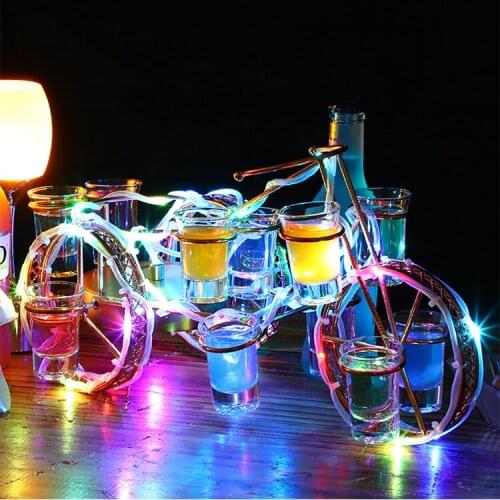European style bicycle wine rack set rechargeable LED Luminous Beer wine bottle holder Glowing Champagne Cocktail rack
