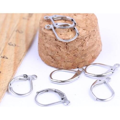 Onwear 30pcs stainless steel french earring clasps diy ear wire hooks for jewelry making 10x16mm