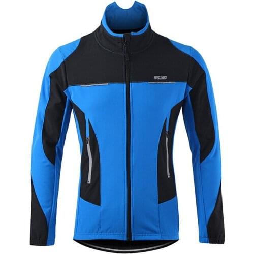 Winter Fleece Reflective Mens Cycling Jacket Windproof Jackets Bike Bicycle Windbreaker Waterproof Long Jersey Sports Clothing