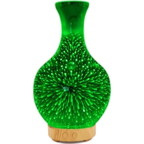 010-3D colorful night light glass vase multi-function aromatherapy machine humidifier ultrasonic essential oil atomizer