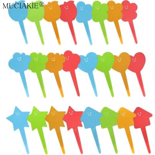 30/50PCS Thick Plastic Innovative Plant Labels Garden Smiling Face Tags Nursery Marker Stakes Waterproof Potted Sign Reusable