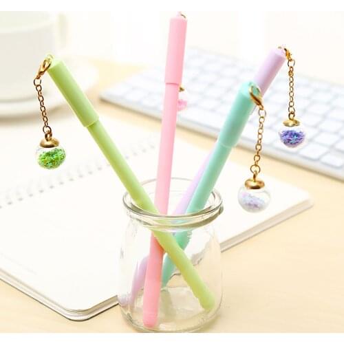 Novelty Funny Cute Ball Pendant Gel Pen Kawaii Stationery Kawai Office Accessory Back to School Supply Stationary Thing Blue Kit
