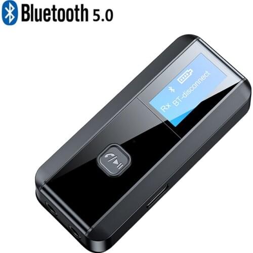 5.0 Bluetooth Audio Receiver Transmitter LCD Display 3.5MM 3.5 AUX Wireless Adapter Adaptador For TV PC Car Speaker