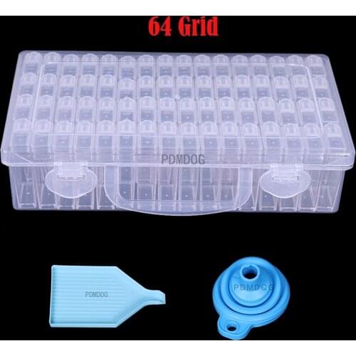 64/60 Grid Diamond Painting Accessories Tool Beads Box Full DIY Accessories Plastic Storage Container Jewelry Drill Storage Box