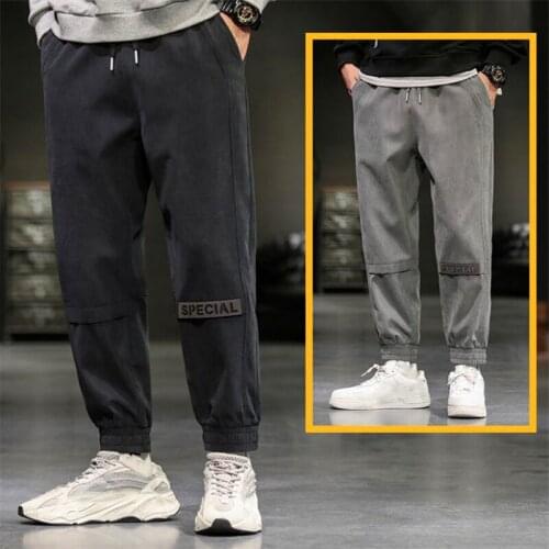 Fashion Spring summer Men Loose Cargo Pants Outdoor Casual Elastic Waist Baggy Tide Trouser Comfor Big Size Sport Jogging Pants