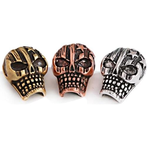 Retro Beads For Bracelets Accessories Skull Bead Spacer Diy Craft Copper Charms Making Beads For Jewelry Hand Made Koraliki