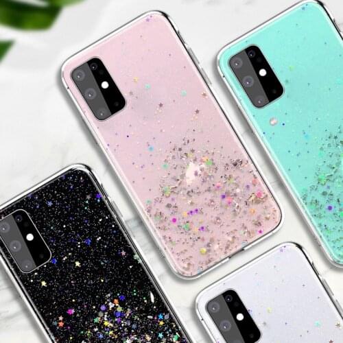 For Samsung M51 M31 Case Luxury Bling Glitter Phone Cover for Samsung Galaxy M 51 M 31 M515F M315F M5 1 Epoxy Silicone Covers