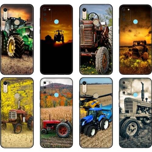 Black tpu Case For Huawei Honor 8a Prime 8s Prime 9 Lite honor 9A 9C 9X Premium 9x Pro 9S Case Cover Farm Vehicle Tractor