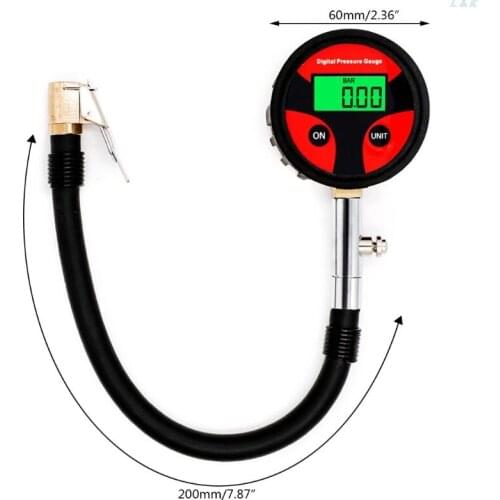 0-200PSI Digital Tyre Tire Air Pressure Gauge LCD Manometer For Car Truck Motorcycle l29k