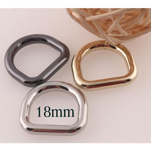 10 Pcs D Ring,Gold/Gunmetal/Silver D-Ring Findings,D rings for Belts Bags Landyard Leather Craft- non Welded 18mm Webbing Strap