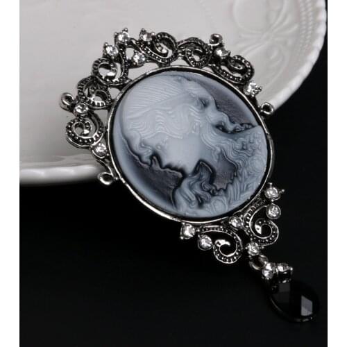 Elegant Women Lady Jewelry Antique Vintage Victorian Cameo Brooch Pin Pendant