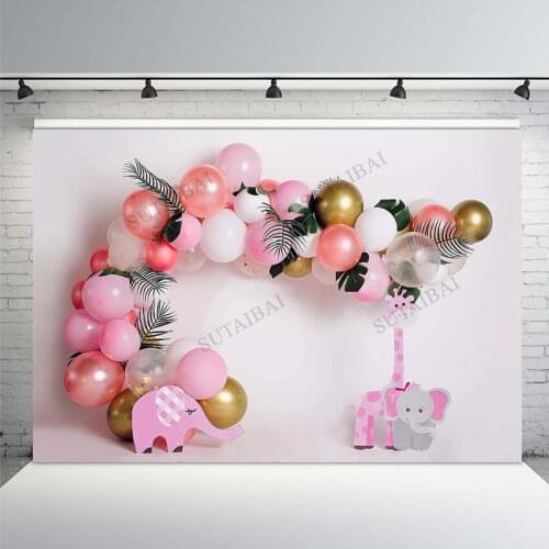 Baby Shower Birthday Backdrops Balloons Flowers Wall Decor Interior Children Portrait Photography Backgrounds For Photo Studio
