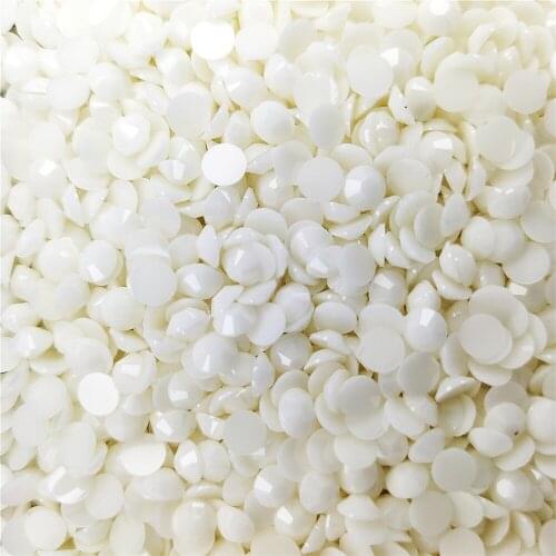 Good Quality Porcelain White Resin Flatback Beads 2mm~6mm Non Hotfix Rhinestones for Nail Art/Garment/Decoration
