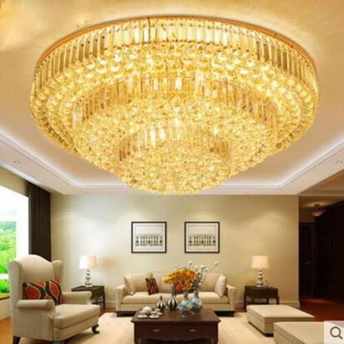 Living room crystal lamp ceiling lamp round living room lamps lighting European led ceiling lighting bedroom restaurant lighting