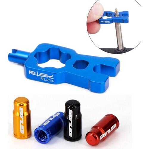 RISK 4 In 1 Bike Valve Core Wrench and Presta Tire Valve caps Bicycle Valve Removal Tool Portable Repair Tools Accessories 2020