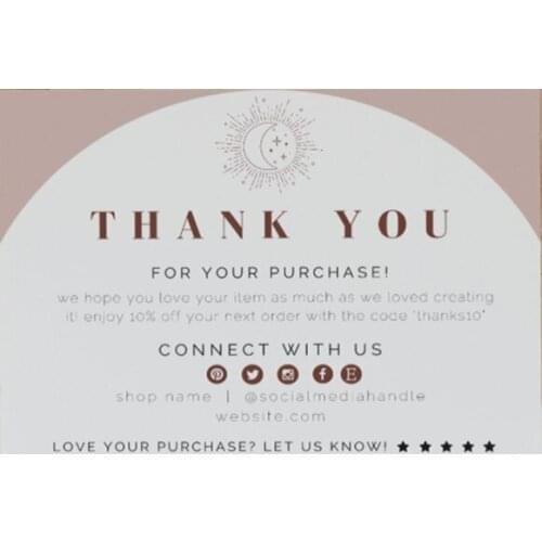 EDITABLE Business Thank You Card Printable Thanks For Your Purchase Card Small Business Package Insert Card