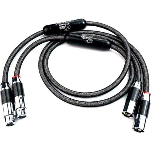 Pair Audiophile ISM The 0.8 XLR Balance Interconnect Audio Cable with Carbon Fiber Silver Plated Connector Plug