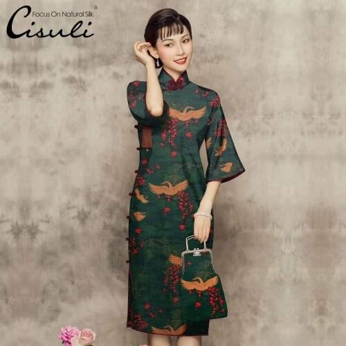 Gambiered Canton Gauze 100% Pure Silk China Cheongsam Silk Fabrics Pure Silk 26momme 120cm Width