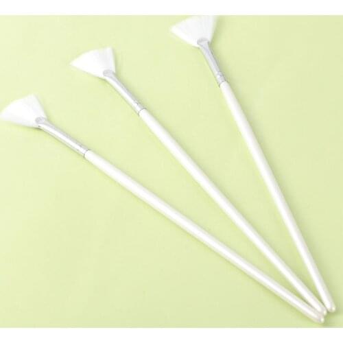 3pcs Makeup Brushes Mask Brushes Long Handle Fan Shape Makeup Brushes Professional Skin Care Mask DIY Brushes for Salon Home