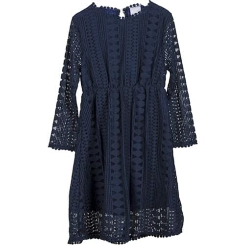 2019 Summer Fashion Girls Lace Hollow Dresses Teenager Kids Baby Girl Birthday Party Wedding Princess Dress Childrens Clothing