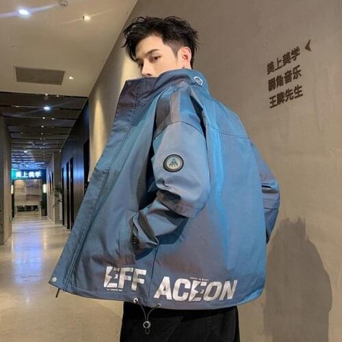 Gradient casual jacket mens spring dress Korean version of the trend hundred loose-fitting handsome fashion brand workwear top