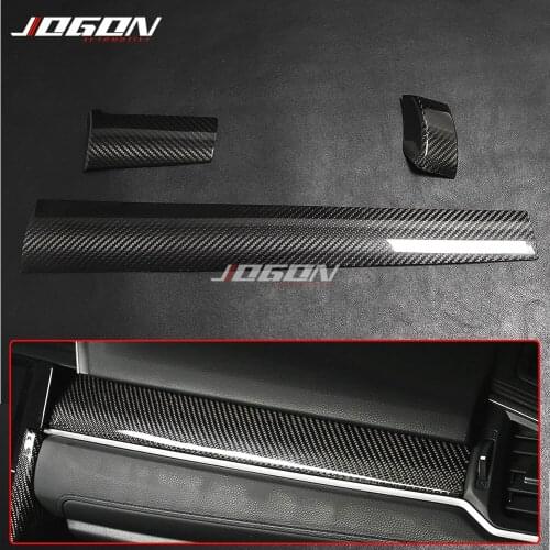 Real Carbon For Civic MK X MK10 2017-2020 Car Interior Front Console Dashboard Glove Box Panel Trim