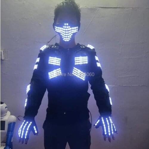 New LED Clothing Glowing Luminous Suits Costumes Hot Fashion Twinkle Star Men LED Clothes Dance Accessories Free Shipping