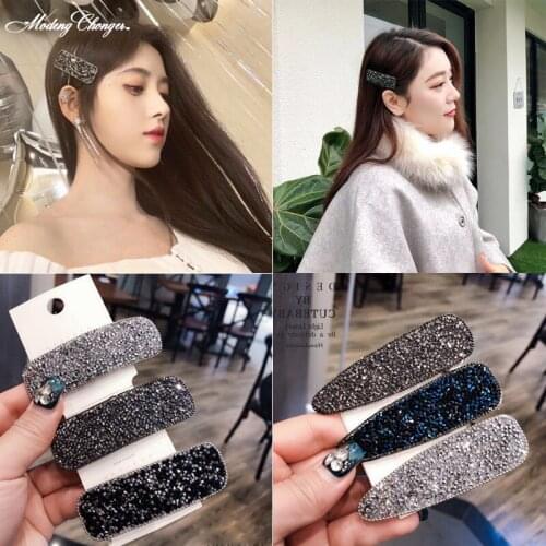 New Alloy Flash Bangs Hairgrips Temperament Hairpin Waterdrop Rhinestone BB Hair Clips for Womens Hair Accessories Free shipping