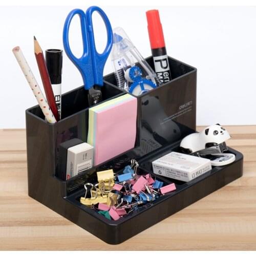 9115 Plastic Modern Pen Holder Student Stationery Box Office School Supplies Pen Pencil Box Jewelry Makeup Holder Case Organizer