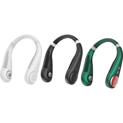 Hanging Neck Fan Portable Cooling Fan USB Leafless 360 Degree Neckband Fan 78 Surround Air Outlets Rechargeable Mute Fan