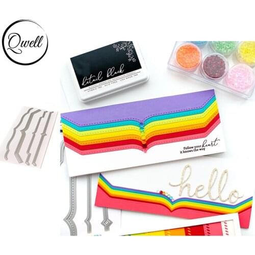 QWELL Curve Strip Edge Metal Cutting Dies for Scrapbooking and Card Making Paper Embossing Craft New 2020 die cuts