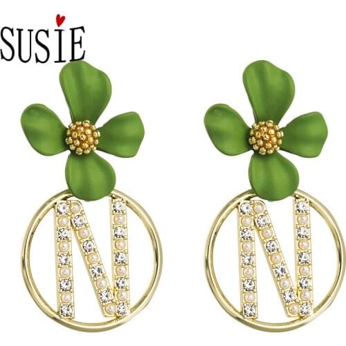 LOVE SUSIE Earrings Flower Shape Pearl Jewelery Sweet Style Romantic Accessories Jewelry Fashion Women Earring
